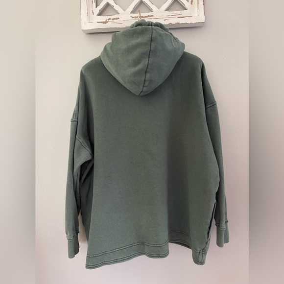 Aerie Beach Weekend Oversized Hoodie In Army / Olive Green Size M - Picture 3 of 11